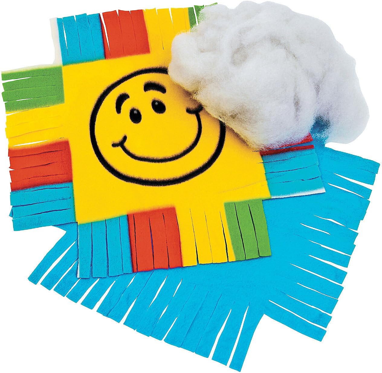 Fun Express Smile Face Fleece Pillow Craft Kit - No Sew Squishy Pillow Making Kit for Kids Ages 4-12 | Plush Craft Kits for Boys and Girls | Arts and Crafts Activities for Home, School & Parties