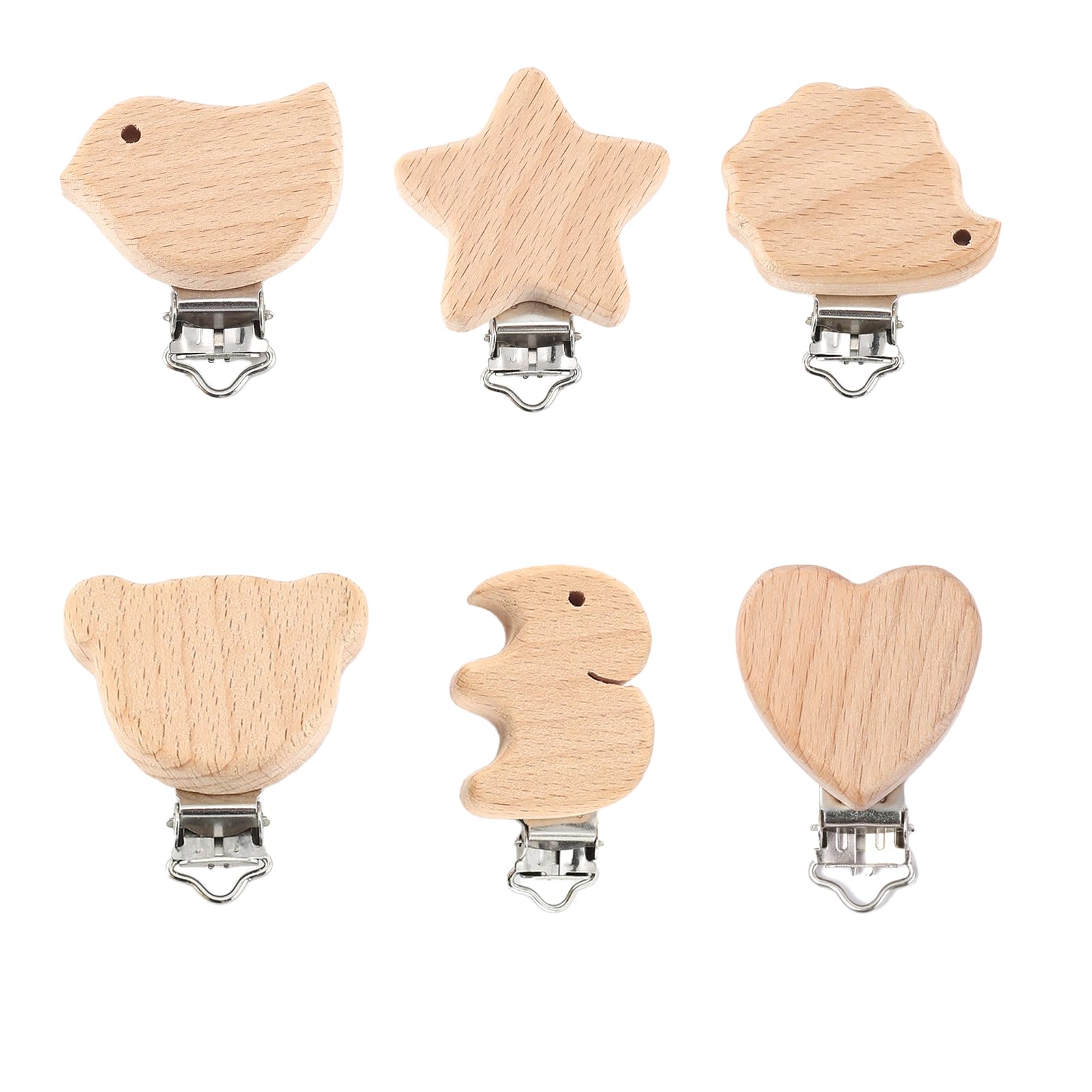 Dummy Clip Wooden 6 Pieces, Metal Clips for DIY Dummy Holder
