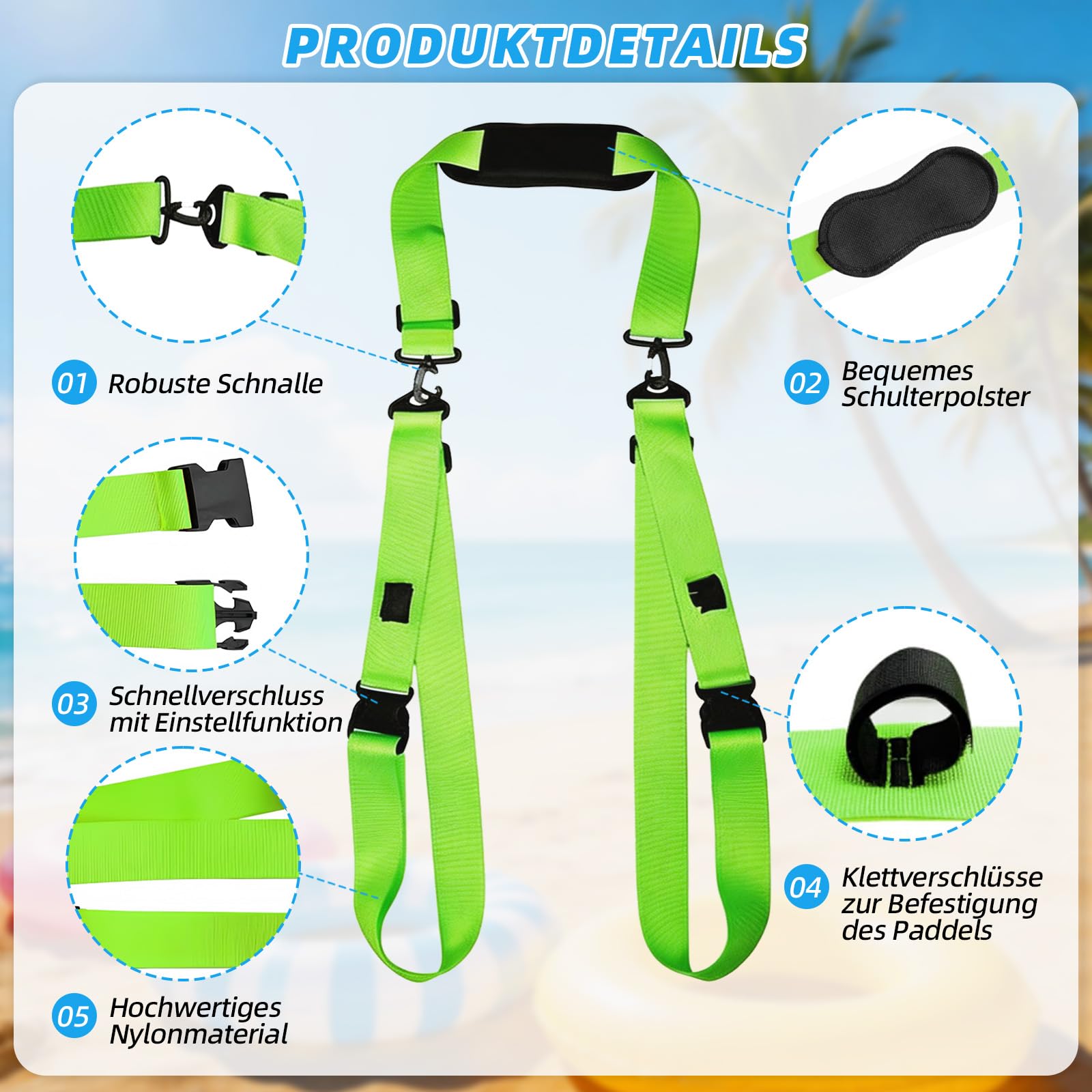 SUP pasek do noszenia, regulowany pasek do noszenia, akcesoria SUP, pasek do noszenia deski surfingowej, deski do wiosłowania, kajaka, longboard, kajaka i SUP Paddle