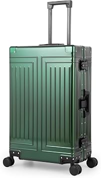 All Aluminum Magnesium Carry On Luggage Cut from Whole Aluminum Sheet 22x14x9 Airline Approved  3rd Generation Premium Magnesium Metal zipperless Suitcase  , Green, 71.12 cm, All Aluminum