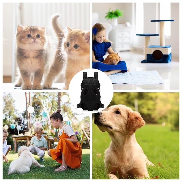 Foto 7 de 7 de Mochila transportadora para perros, mochila con patas hacia fuera, mochila frontal para mascotas, ajustable