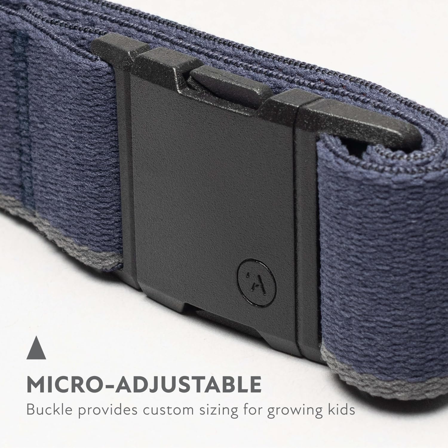 Arcade Belts Blackwood Youth - Cinturón de aventura unisex A2, elástico resistente, hebilla sin metal, azul marino/llama