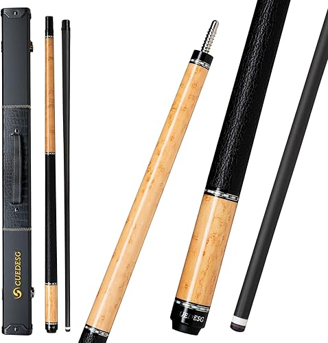 Miniatura 17 de Palo de Billar de Fibra de Carbono 10.5mm/11.8mm/12.5mm, Palo de Piscina de Baja Deflexión con Empuñadura de Madera Rara, Palo de Billar Profesional