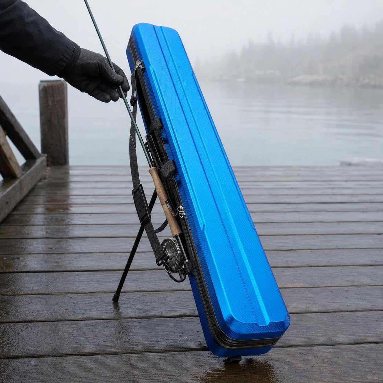 Bolsa Transporte rígida para cañas Pesca, Estuche Protector Resistente a Impactos, para Aparejos