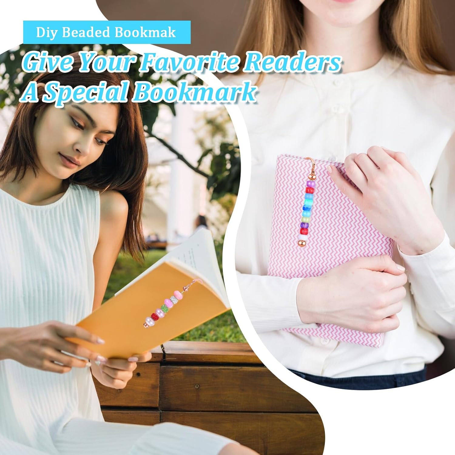 36 Pcs Beadable Bookmarks DIY Metal Blank Bar Bookmark for Beads Modern Bead Craft Jewelry Pendant Charm Gift for Book Lovers Student Teacher Office Supplies (Rose Gold) - Image 7