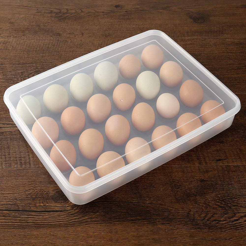 Buy HOME BUY Plastic Egg Tray for Fridge with Lid for 2 Dozen 24 Eggs