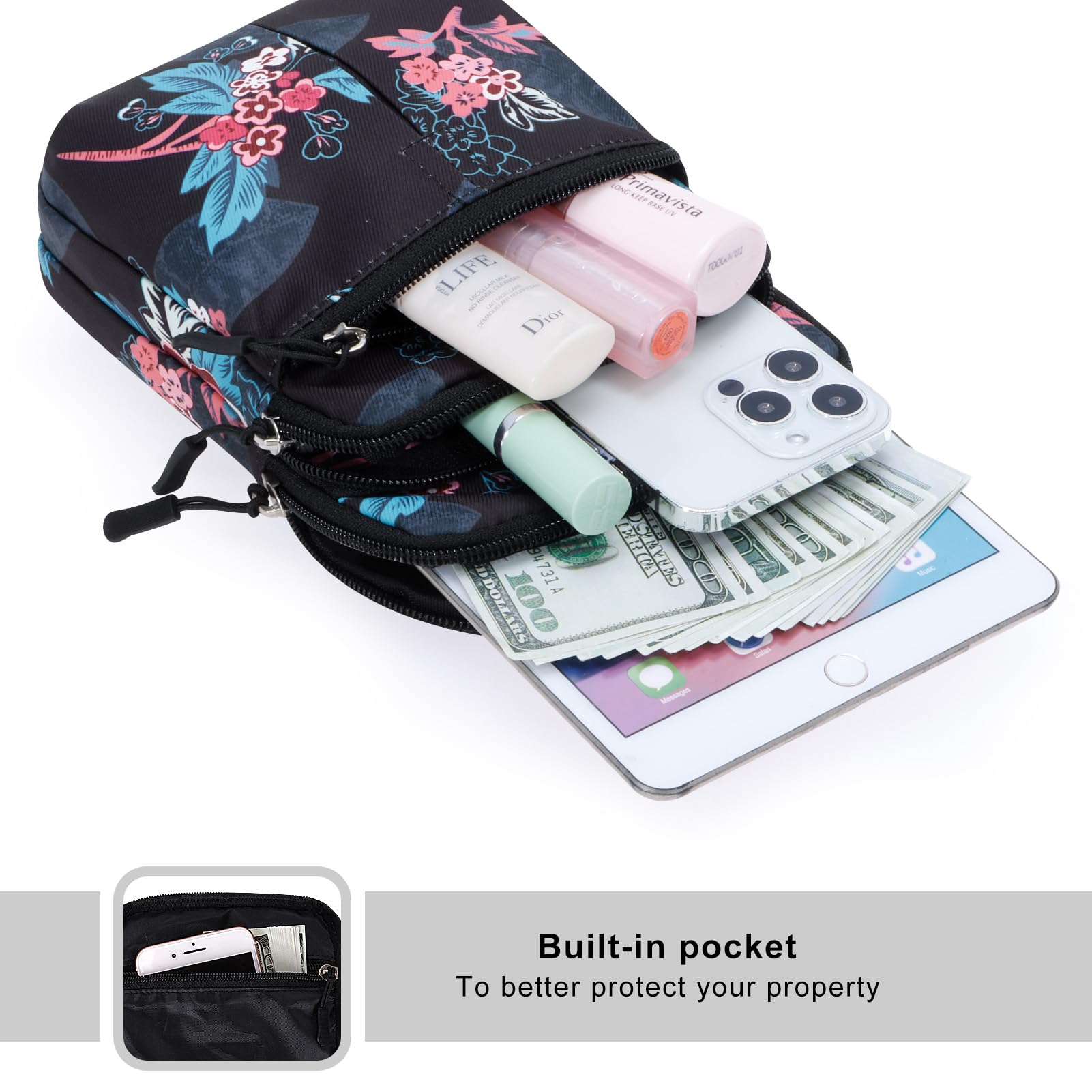 HUA ANGEL Petit Sac Bandouliere Femme Léger Sac Ceinture Multicolore Sac Banane Sangle Interchangeable Homme Femme Jogging Vélo Sport Voyage