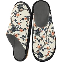 Mnsruu Men's Slipper Monkey Warm Fuzzy House Slippers for Women Non-slip Indoor/Outdoor Soles