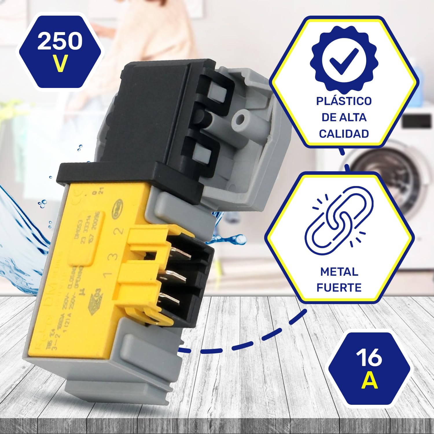 Cerradura Para Puerta De Lavadora, Con Interruptor De Bloqueo W10404050