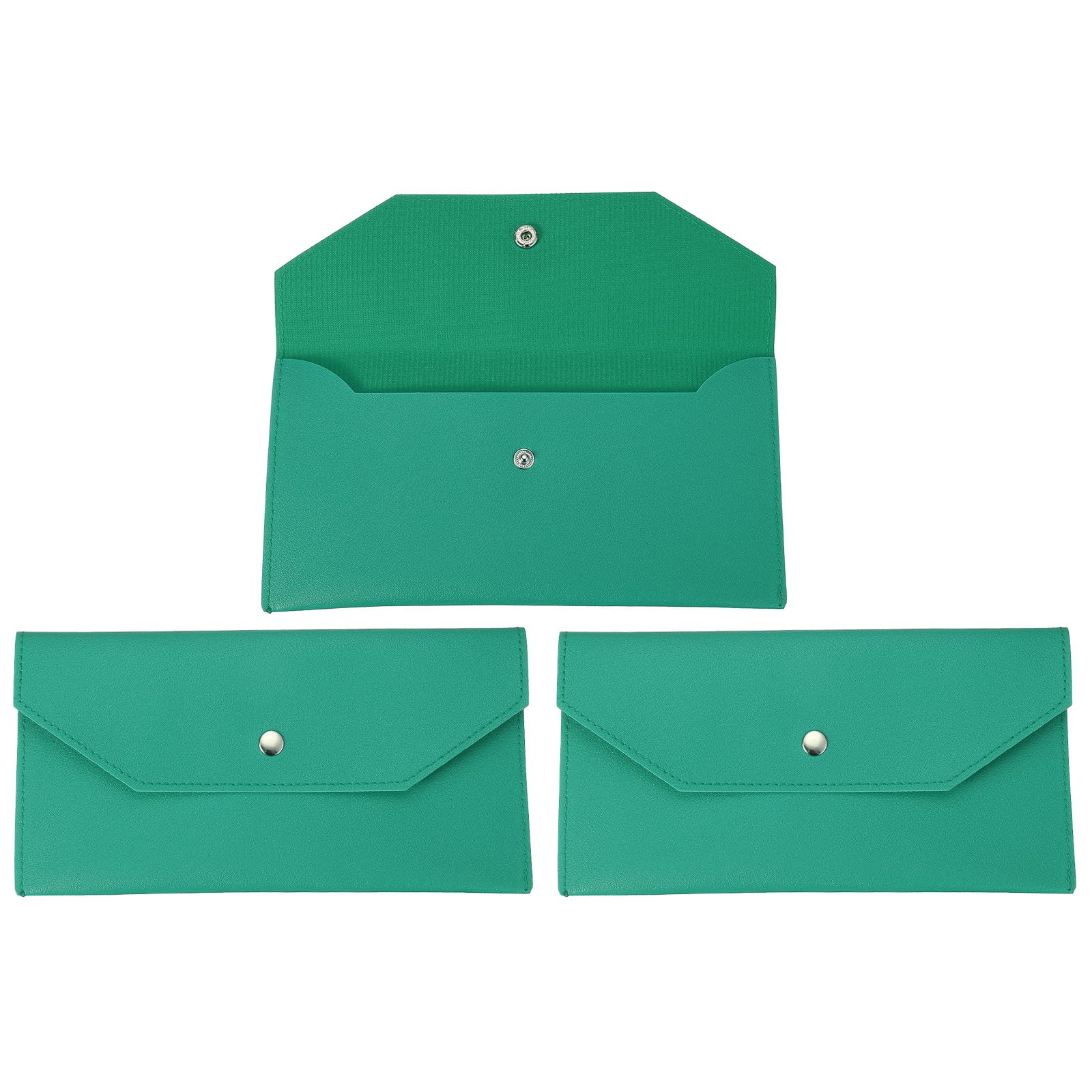 PATIKIL 2 Pack Cash Envelope Wallet, Budget Cash Holder Reusable Money Bag Pouch Leather Money Organizer Pouch for Men Women Receipt Check Bill Travel Graduation Holidays, Green โ image 1