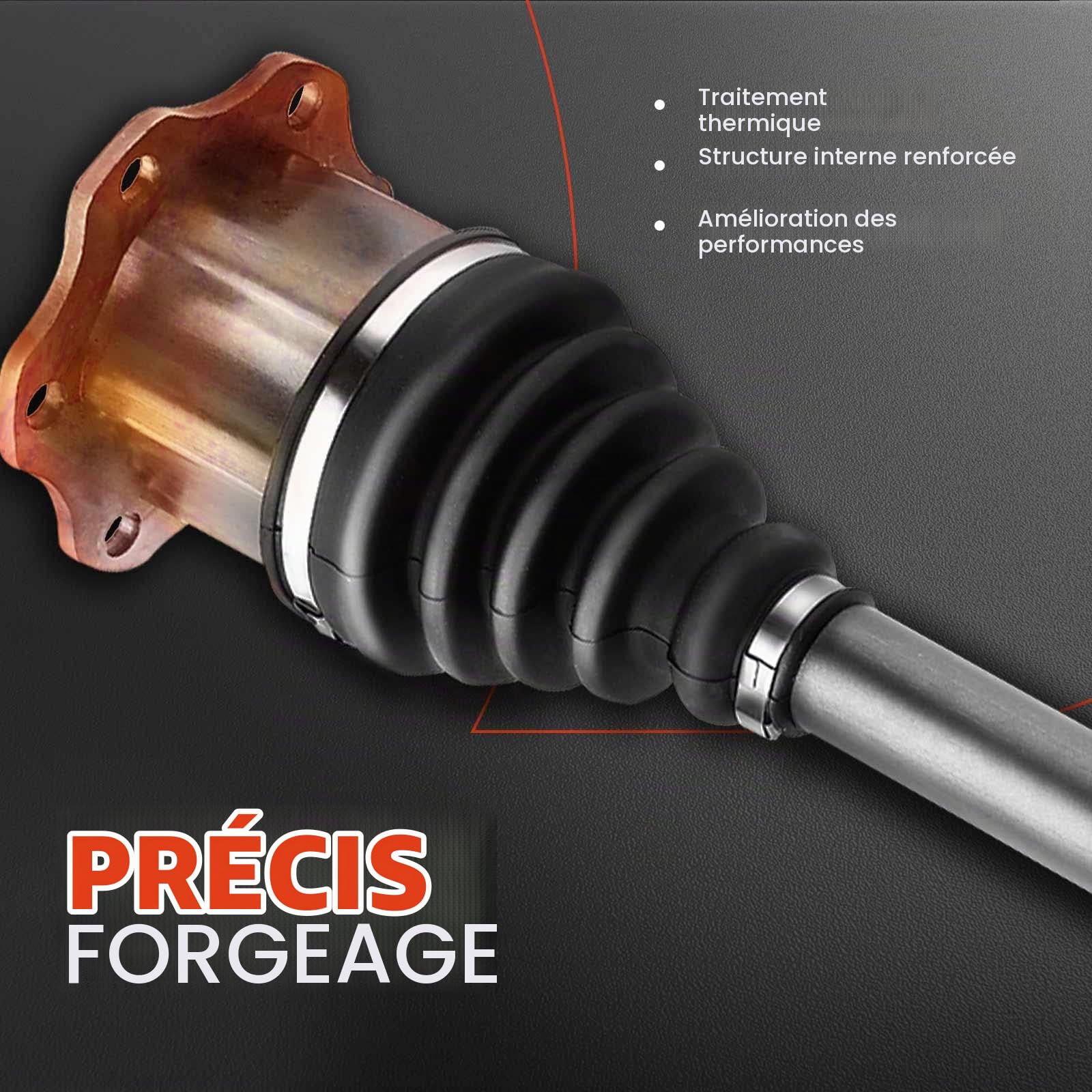 Frankberg 2x Arbre de transmission sans bague ABS, essieu avant