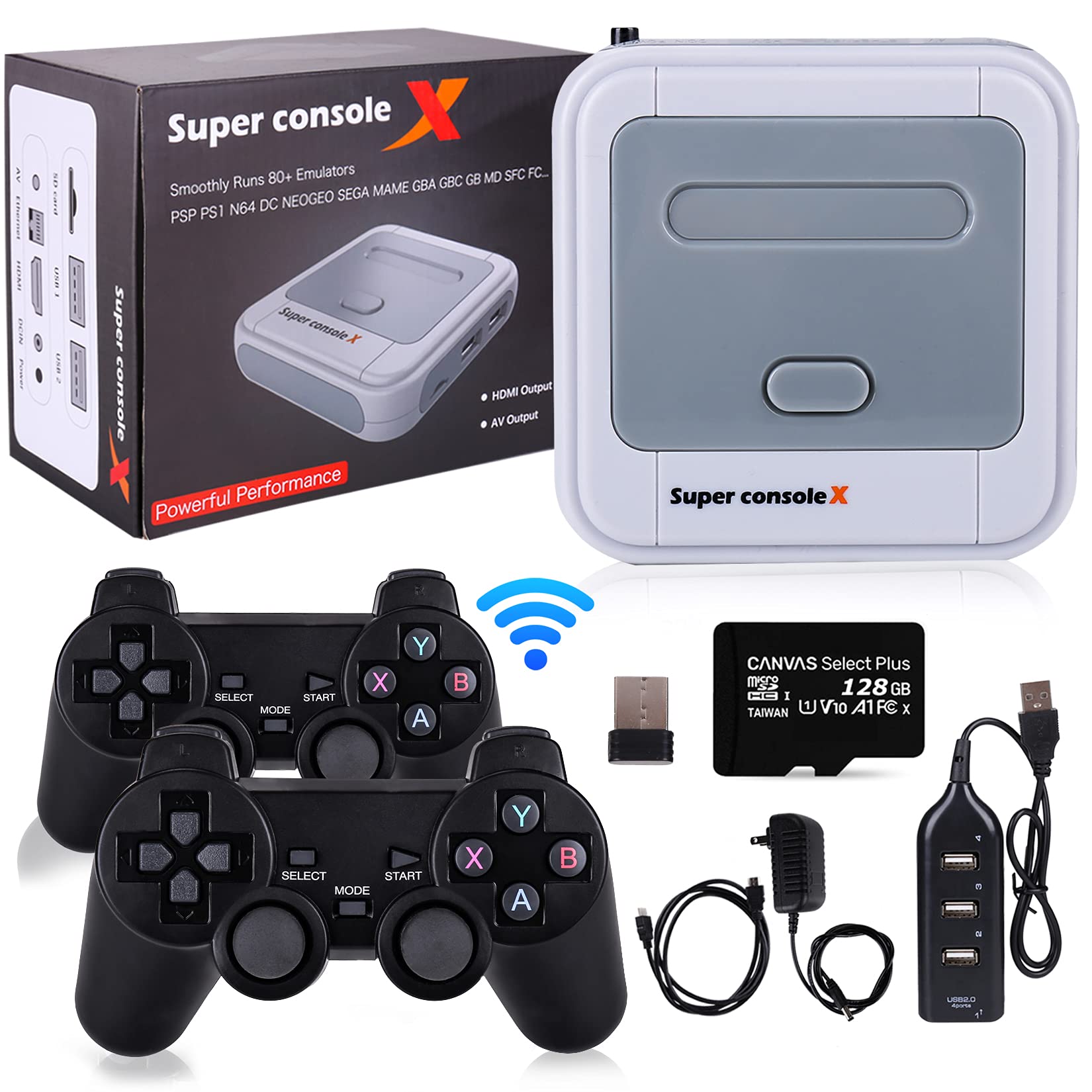 Super Console X Game Console- Wireless Retro Game Console with Built in 41000+ Games 50+ Emulator Co
