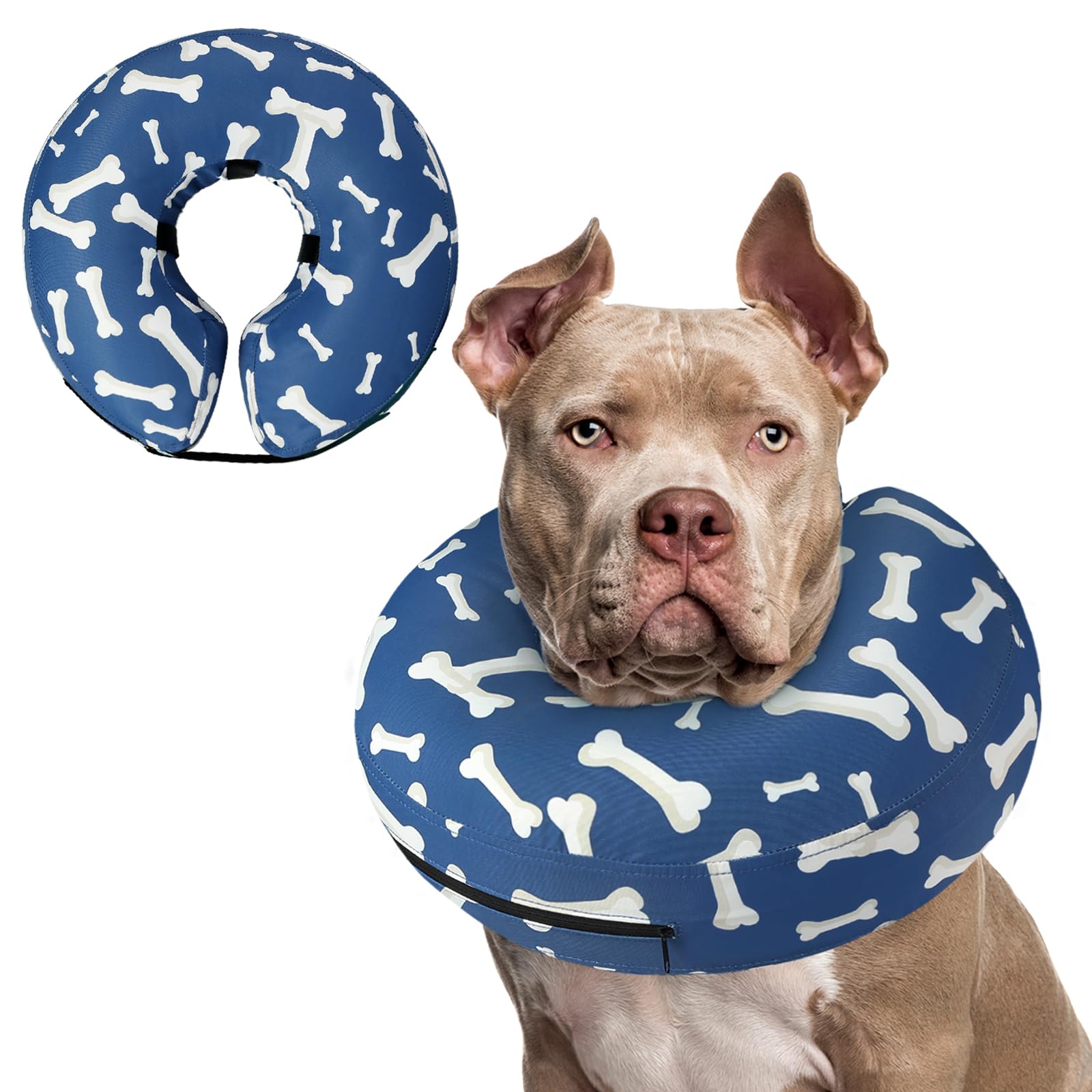 Supet Inflatable Dog Cone Collar Alternative After Surgery, Dog Neck Donut Collar Recovery E Collar for Neuter, Soft Pet Cone for Small Medium Large Dogs