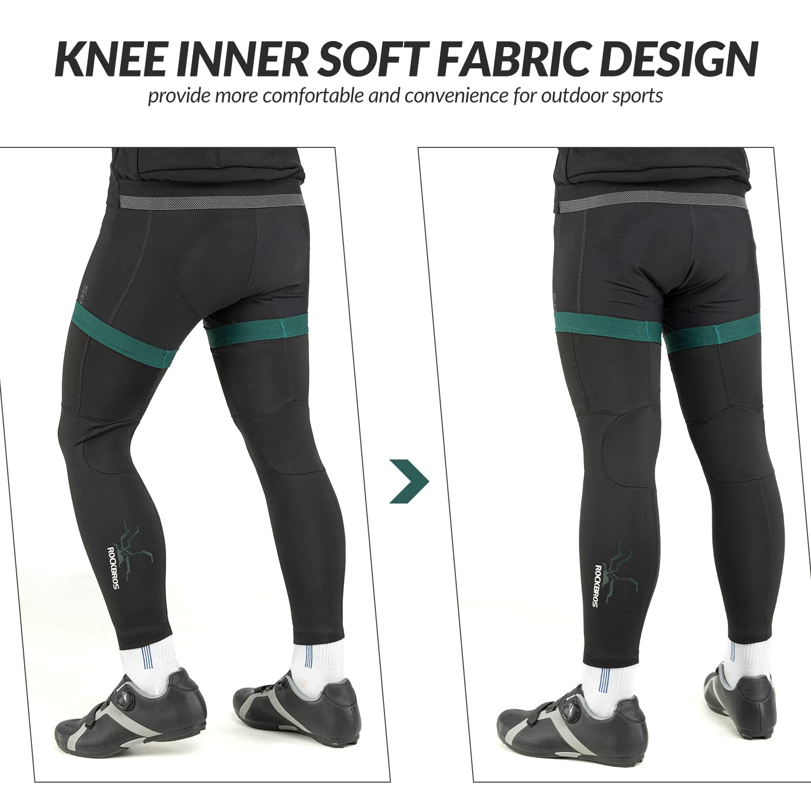ROCKBROS Calendadores de Brazaos/Piernas para Hombre Mujeres Conjunto Perneras Térmicas y Mangas de Brazaos de Ciclismo Running Deportes al Aire Libre S-3XL