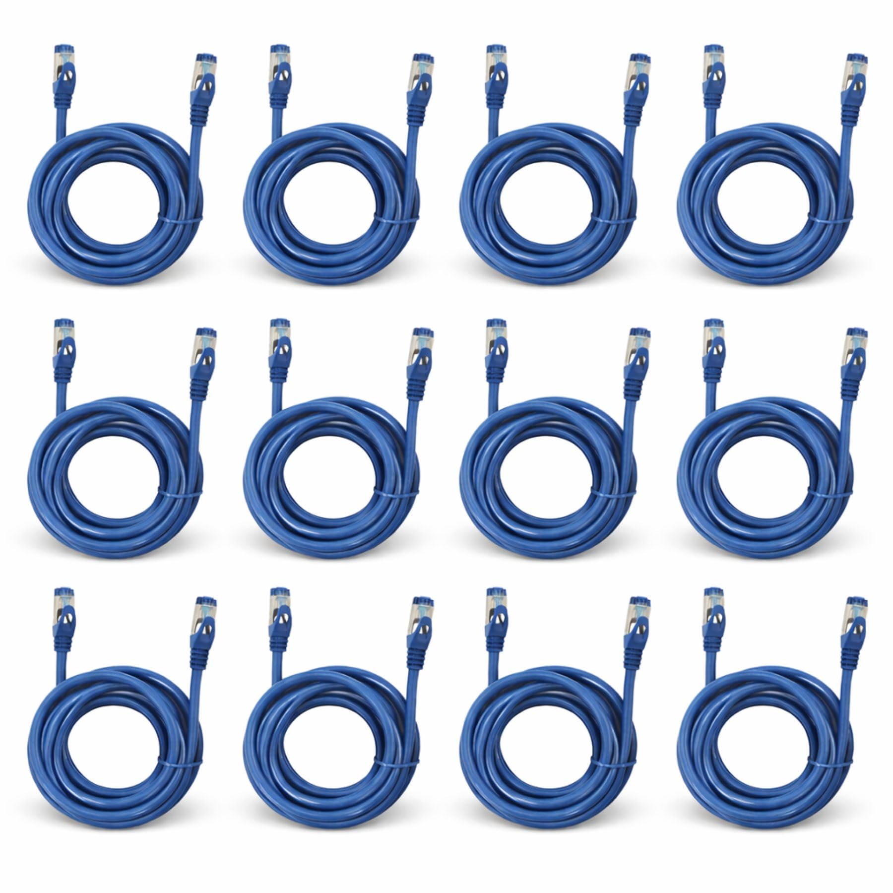 A2ZWORLD 12 Stück Ethernet Kabel Cat 7 3 Meter, RJ45 8P8C Patch Cord Netzwerk LAN Blau