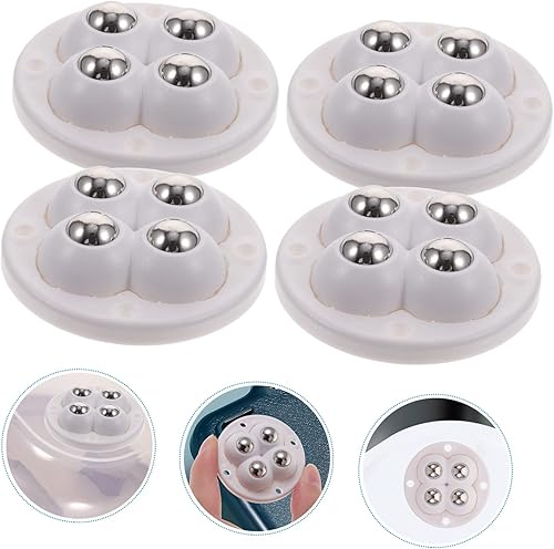 Miniatura 5 de VILLCASE 4 unidades de contenedores de almacenamiento autoadhesivos para juguetes, cubo de almacenamiento de metal, mini basurero, ruedas de alta