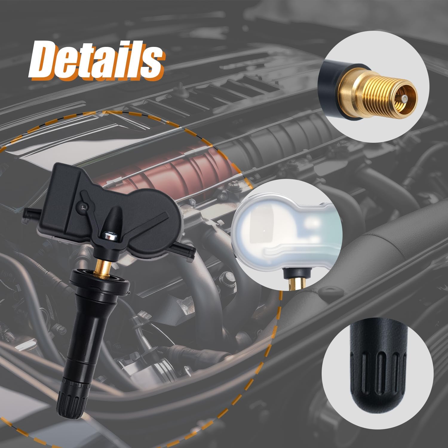 Pre-Programmed TPMS Sensor Tire Pressure Monitoring Sensor 68313387AB fit for Jeep Compass Grand Cherokee Renegade Wagoneer, fit for Alfa Romeo Giulia, fit for Chrysler Pacifica - 433MHz (4)