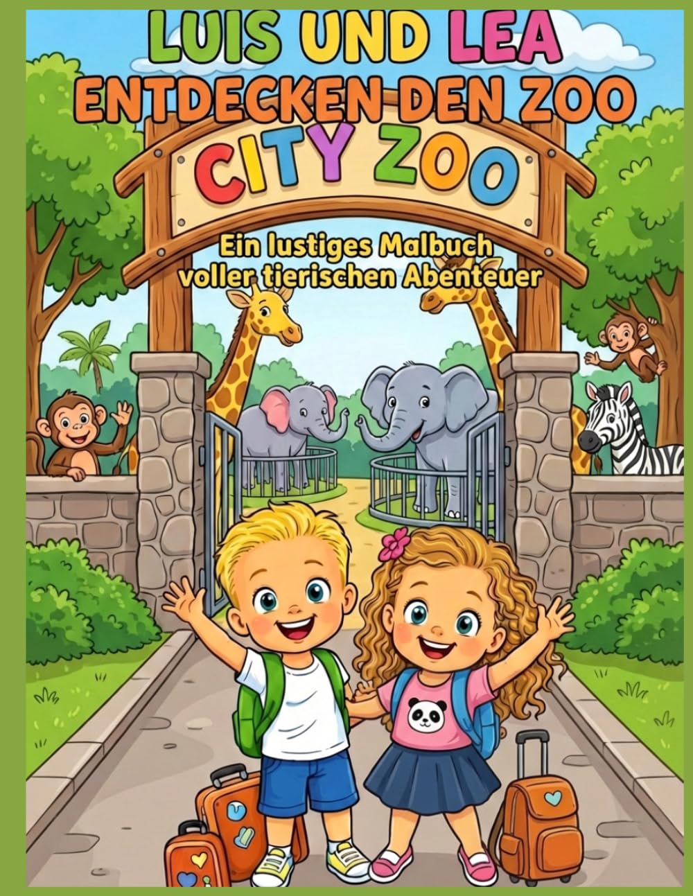 Luis & Lea entdecken den Zoo: Ein lustiges Malbuch voller Abenteuer