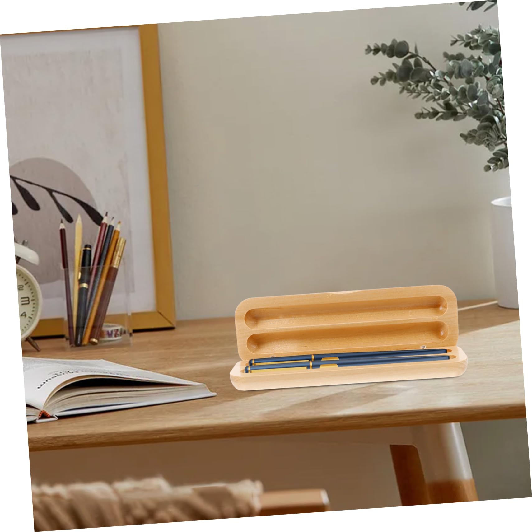 Uonlytech 5 Pezzi Scatola Portapenne con Scomparto Elegante Portapenne per Ufficio e Speciali per Penne e Biglietti Visita
