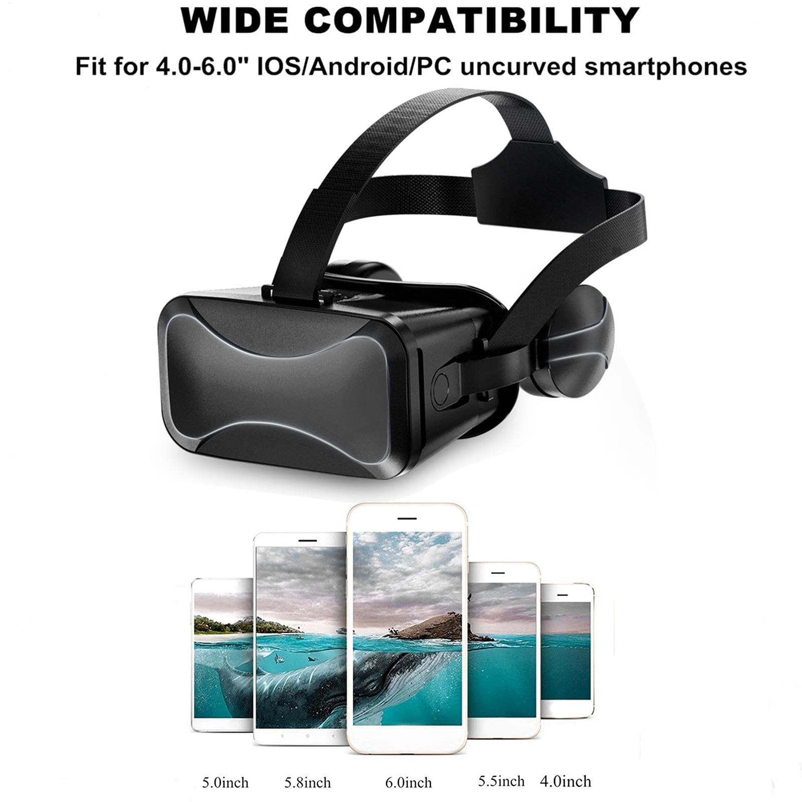 Cuffie per principianti - Occhiali per realtà virtuale regolabili | | Occhiali per realtà virtuale con ottiche HD anti-luce, realtà virtuale per bambini e