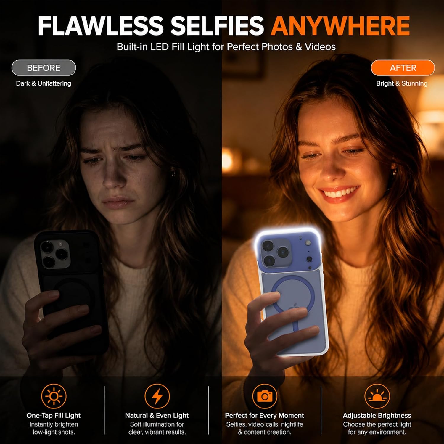tesha Selfie Light Case for iPhone 17 Pro Max, MagSafe, Camera Detector image 2