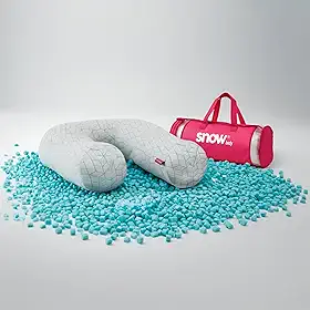 Travesseiro de Corpo Snow® Body - I wanna sleep - Ajustável com Flocos de Memory Foam, Alívio de Dores, Alinhamento da Coluna, Ideal para Gestantes