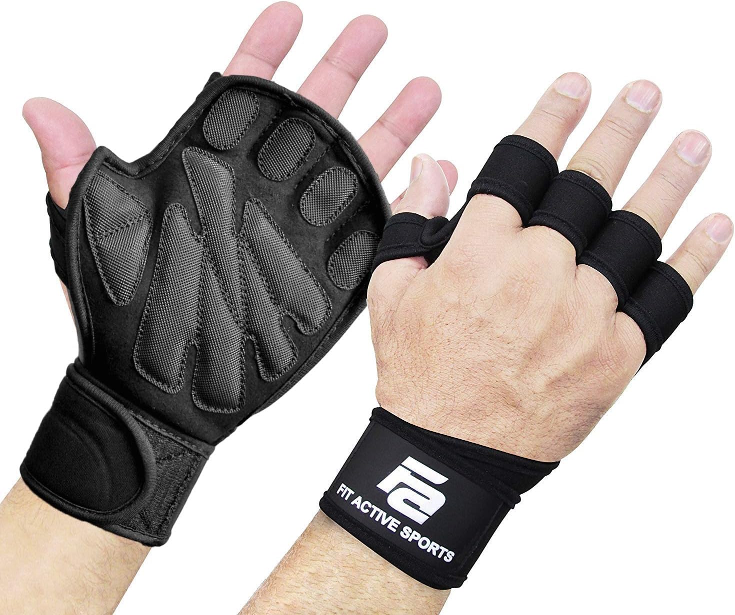 - Fit Active Sports New Grip 2.0 Ventilated Weight Lifting Workout Gloves with Wrist Wraps for Gym Exercise, Weightlifting, Pull Ups - for Men & Women