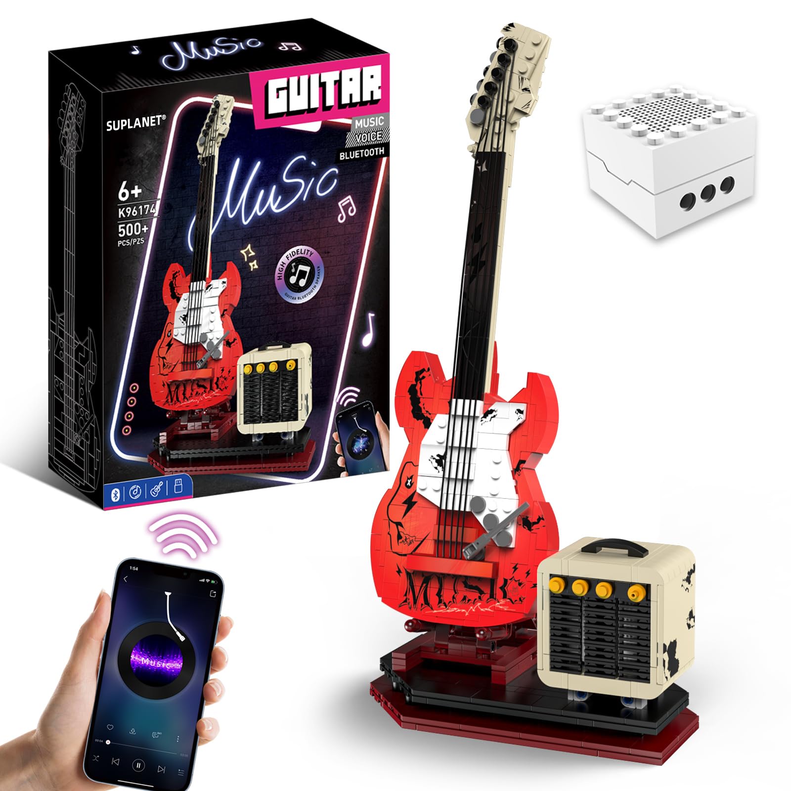 Suplanet Electric Guitar Building Set Gift for Adults & Kids,500PCS | Interactive Collect…