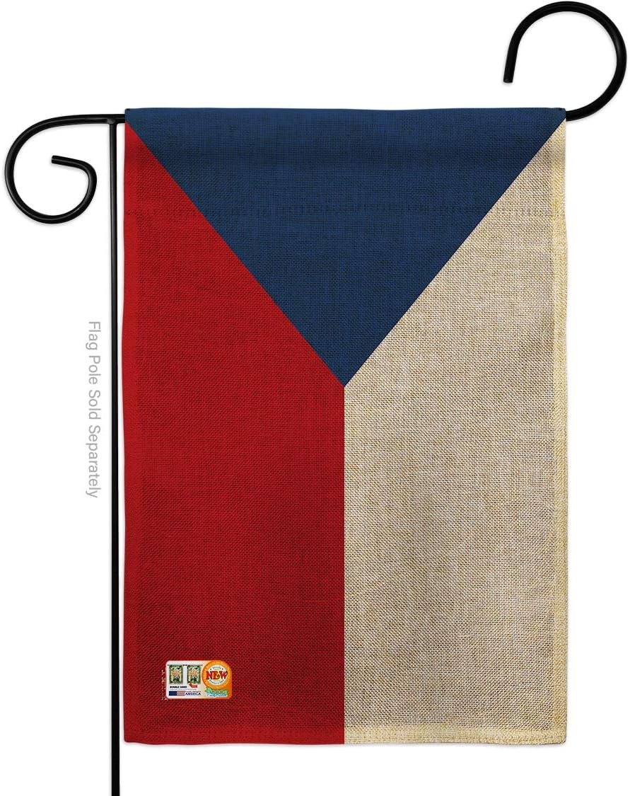 Czech Republic Burlap Garden Flag Nationality Nation International World Country Particular Area Small Decorative Gift Yard House Banner Double-Sided Made In USA 13 X 18.5