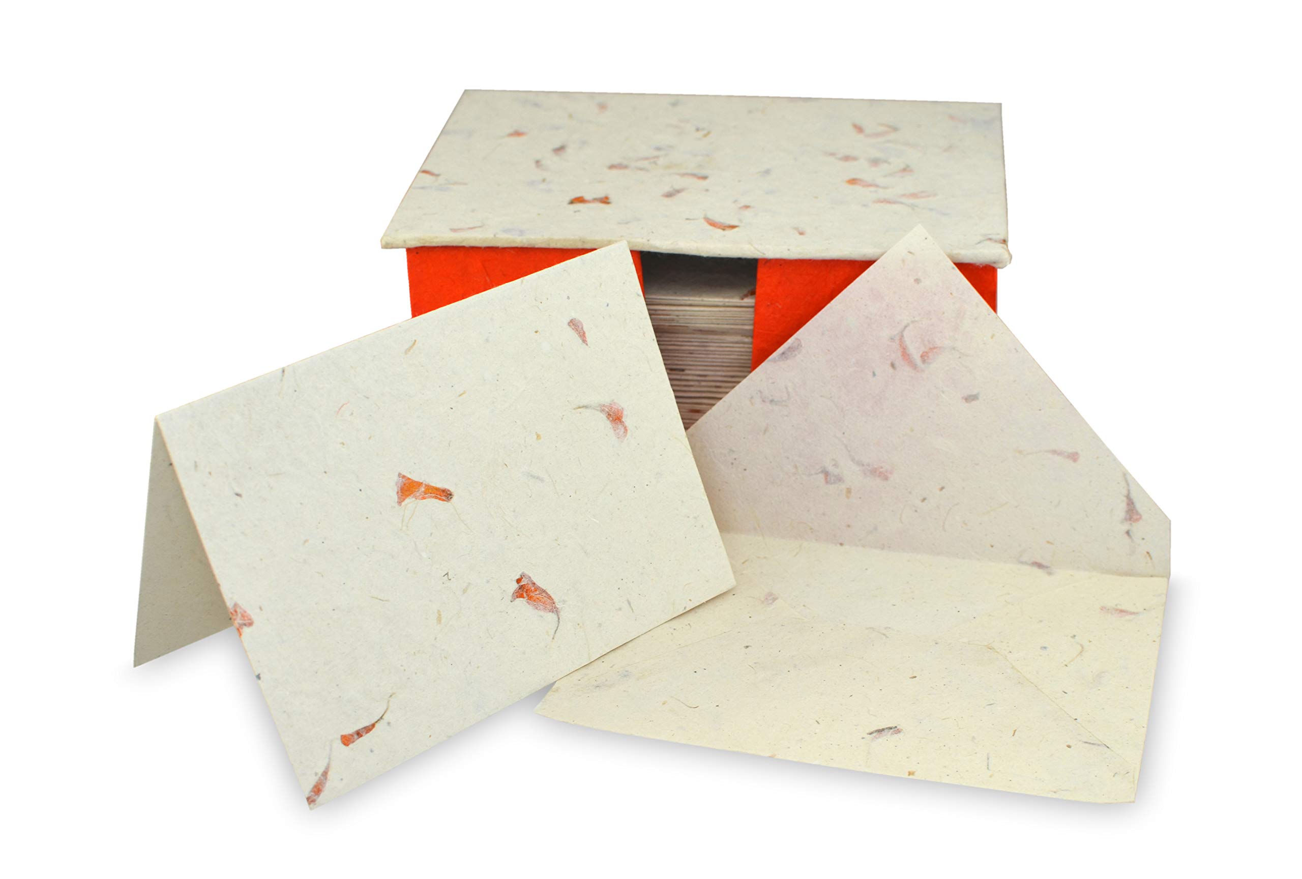 Kathmandu Valley Co. Nepali Cherish Greeting Card & Envelope Deluxe Box Set with Handmade Lokta Paper from Nepal, 25 Cards (Marigold)