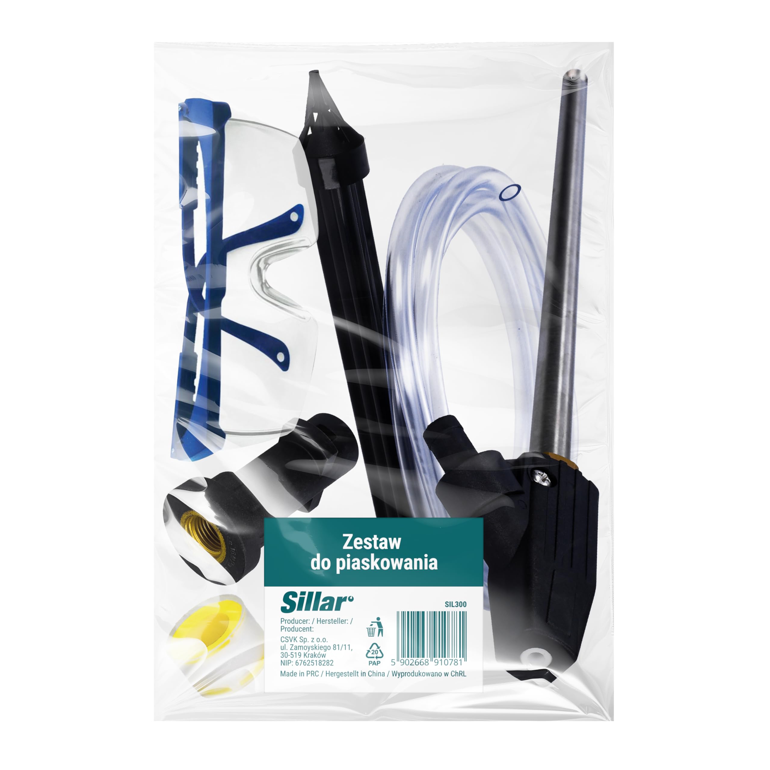 Sillar Set Sabbiatura Compatibile con Idropulitrici, 1x Lanza, 1x Ugello in Ceramica, 1x Ugello in Metallo per Kärcher K2, K3, K4, K5, K6, K7 Lavor Parkside
