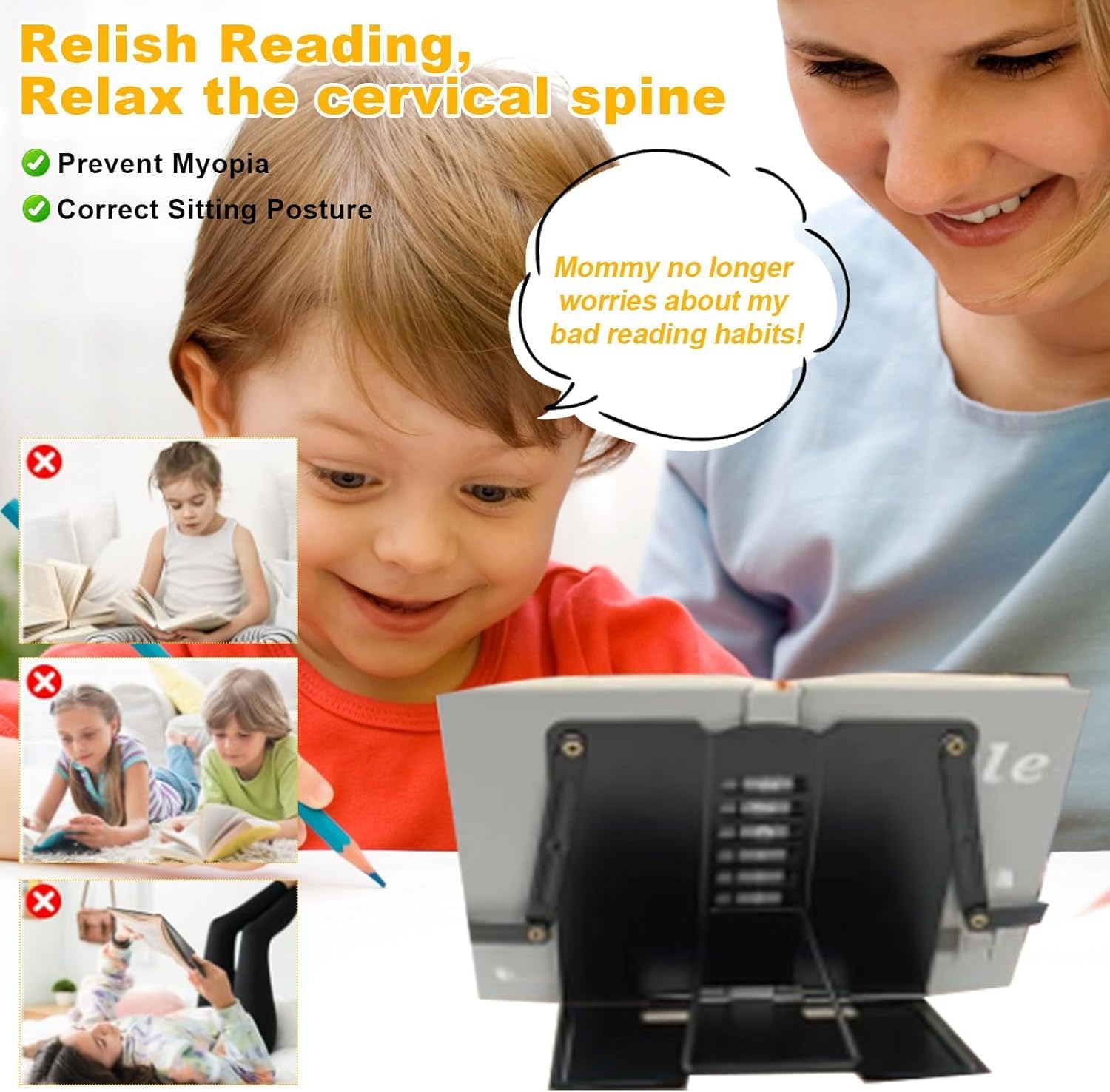 Cartxomy Metal Book Stand | Portable Cookbook Holder, Adjustable Recipes Organizer | Foldable Reading Study Accessories 4