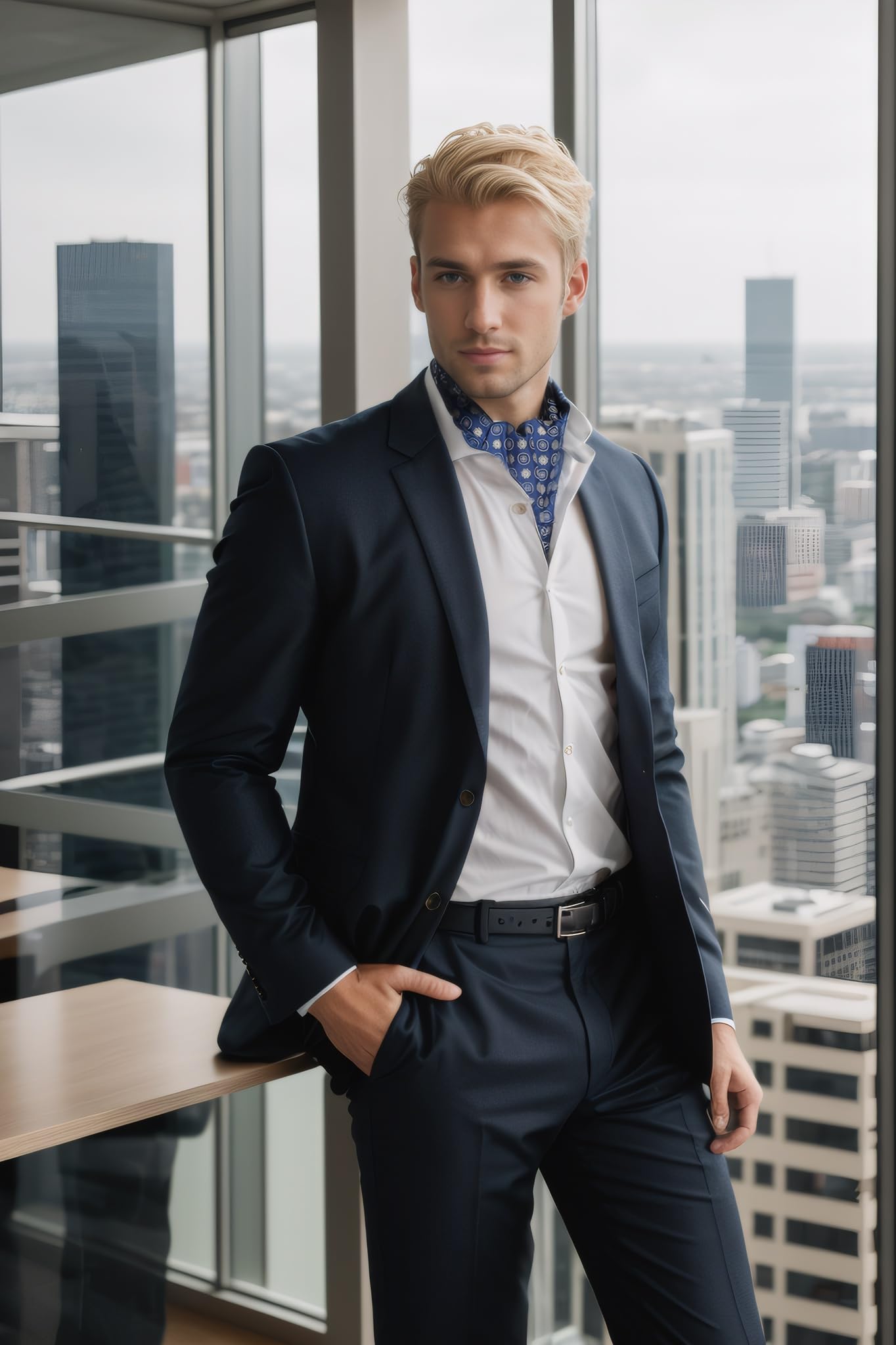 Ascot Uomo eleganti in Seta Cravatta Fazzoletto Foulard Da Collo Due Strati
