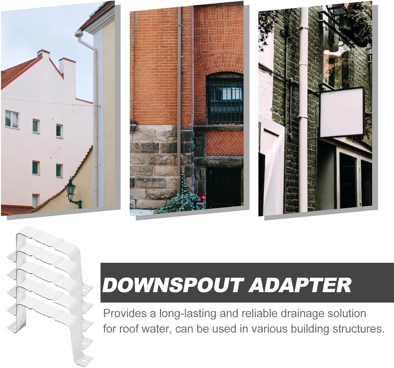 Downspout Hinge 6sets Aluminum Alloy Gutter Connector Downspout Extension Waterproof Pipeline Positioner Bracket