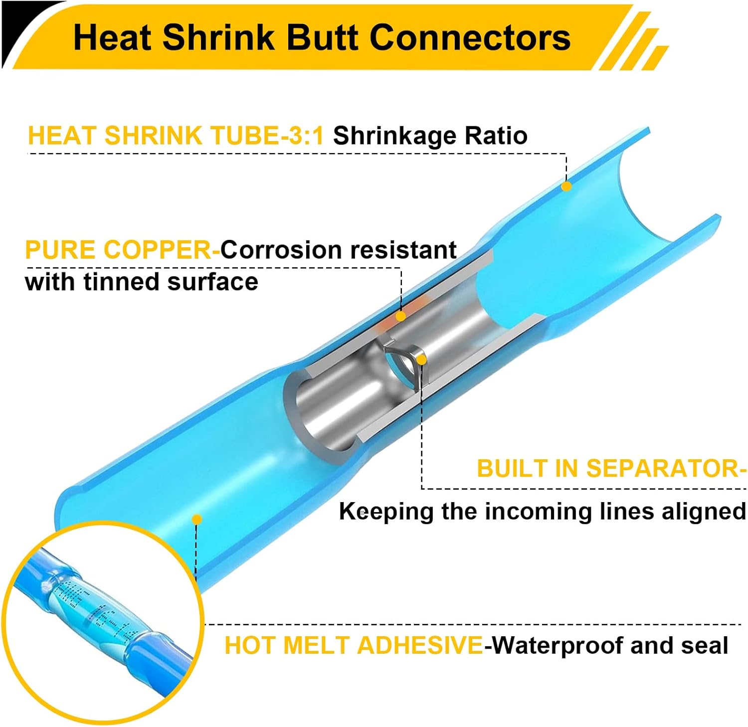 206Pcs/532Pcs/2066Pcs(Can Choose) Solder Seal Wire Connectors Kit,Heat Shrink Wire Connectors & Heat Shrink Tubing Waterproof and Insulated Electrical Wire Terminals for Marine, Automotive
