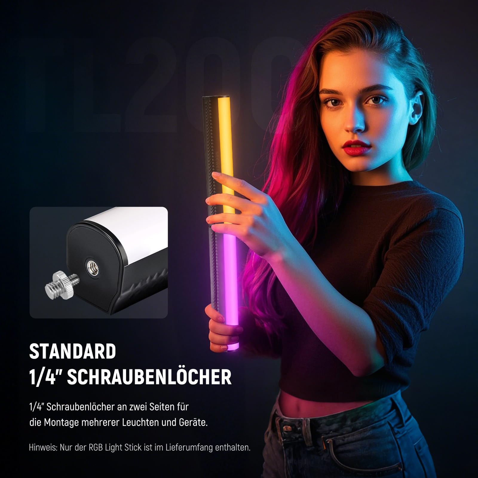 NEEWER RGB Lichtstab mit Tischstativ, magnetischer Hand Fotografie Video Beleuchtungsstab, 2500K-8500K dimmbare CRI95+ Vollfarb LED Röhrenlichtleiste, 2550mAh Akku 17 Szenen für Vlog TikTok, TL20C