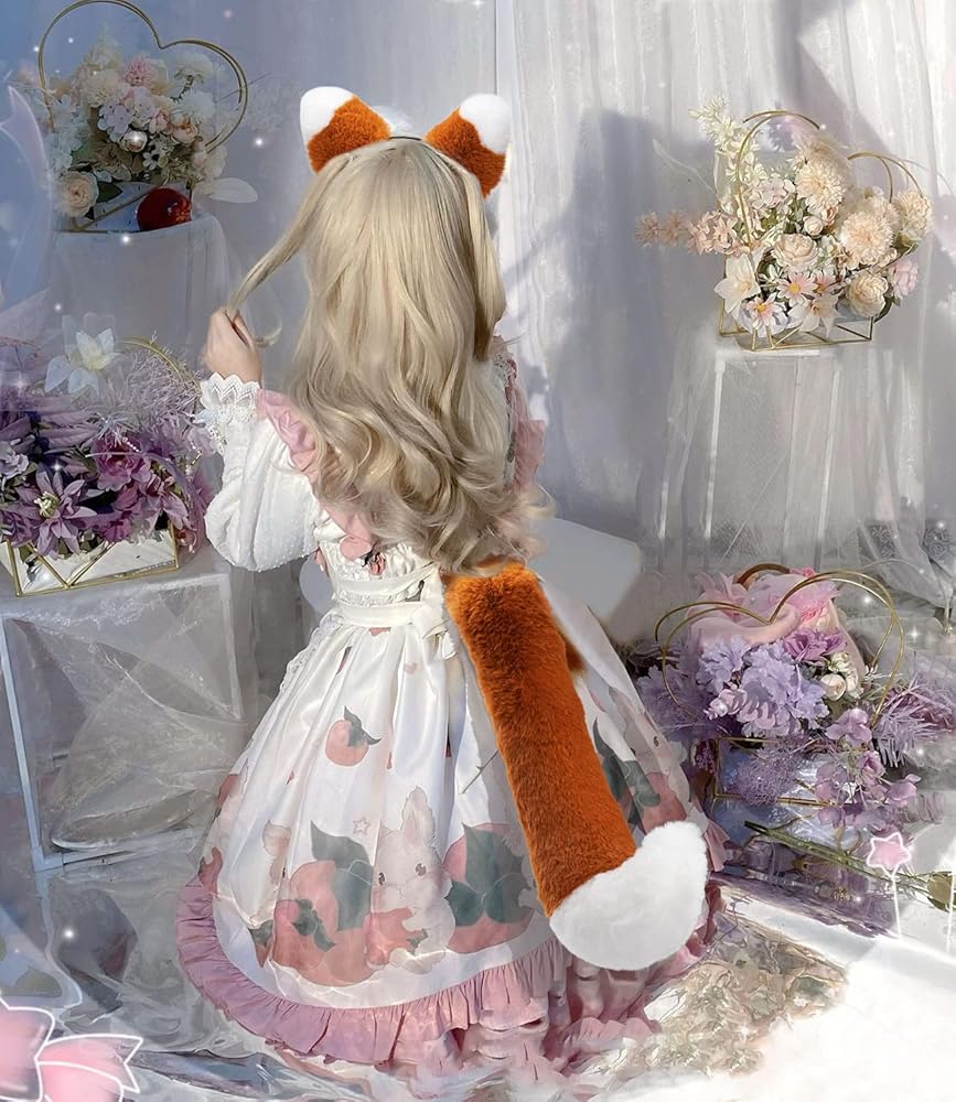 Amazon.co.jp: mefeny きつね耳 カチューシャ しっぽ きつね ダンス 耳