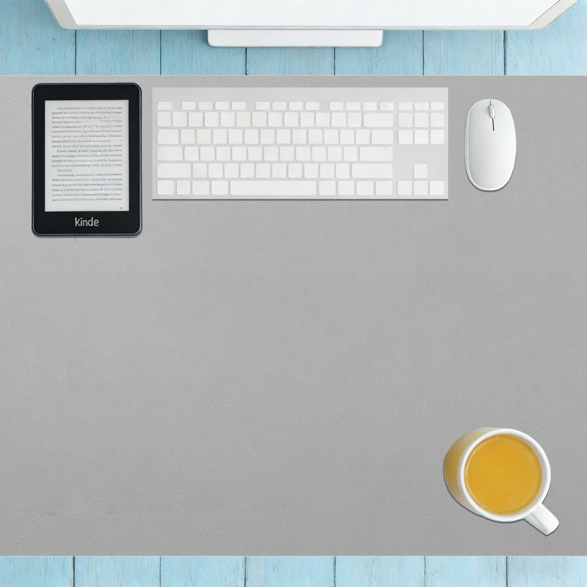 Desk Pad 50 x 100 cm Waterproof Waterproof Computer Desk Mat Spill Resistant Durable Design for Office Work Home Decor, Grey
