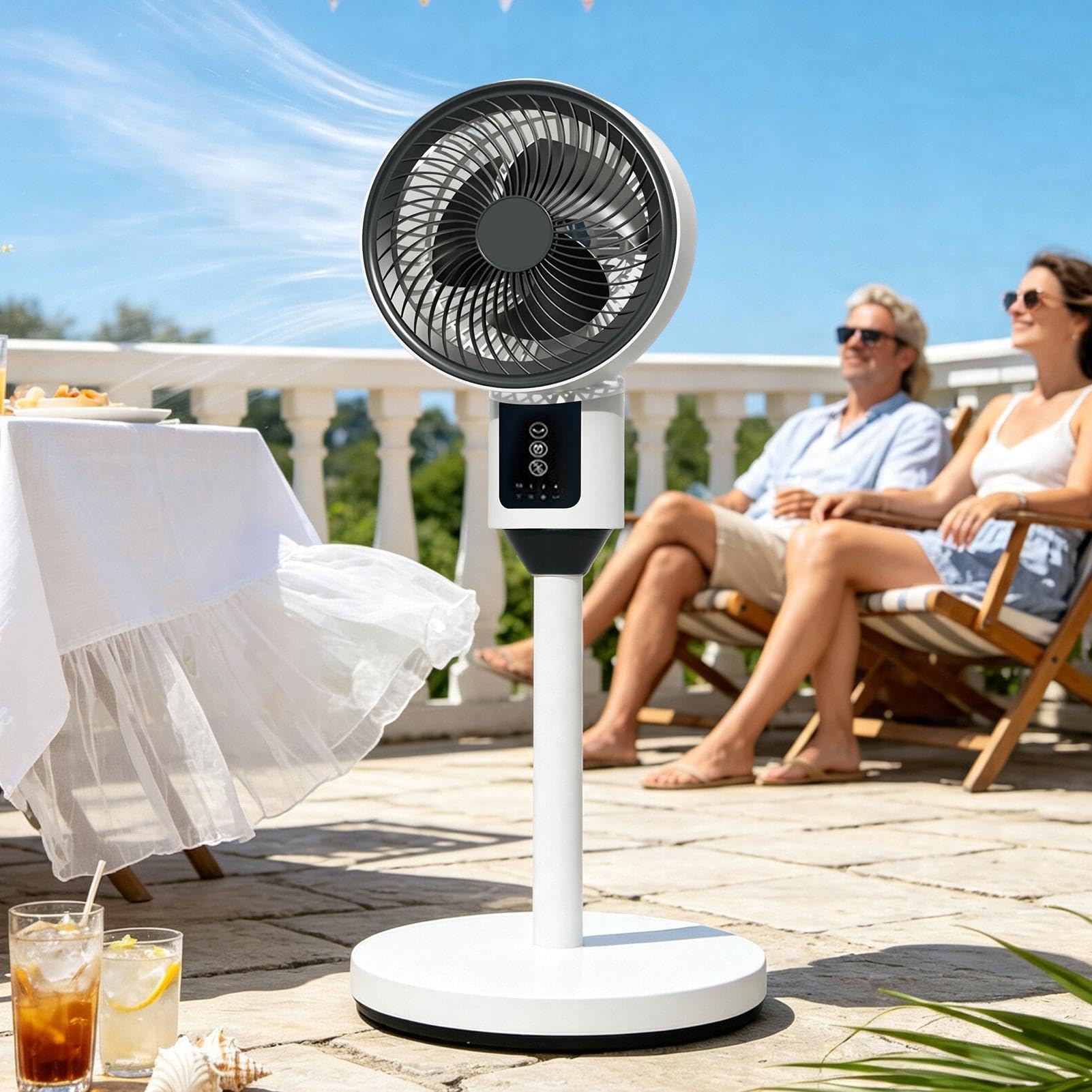 Ventilador Oscilante De Pie Mando a Distancia Temporizador 3 Velocidades | Ventilador De Escritorio Pie Y Suelo para hogar, dormitorio, salón, escuela, residencia