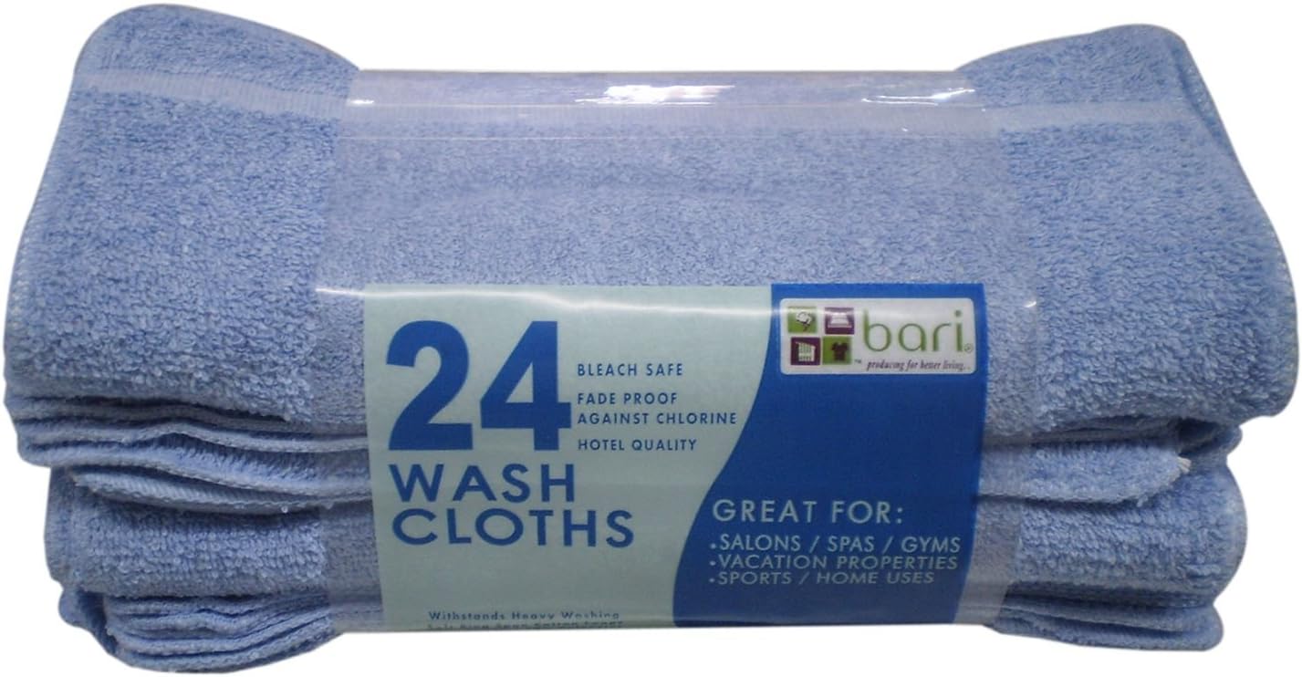 Washcloths - Blue - 12" x 12" - 24 pk.