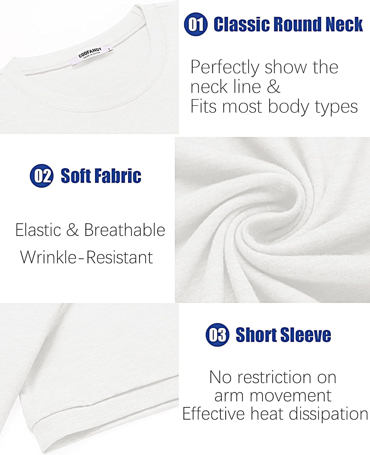 COOFANDY Mens T-Shirts Summer Crew Neck Casual T Shirts Plain Short Sleeve Shirts Basic Tees - Image 5