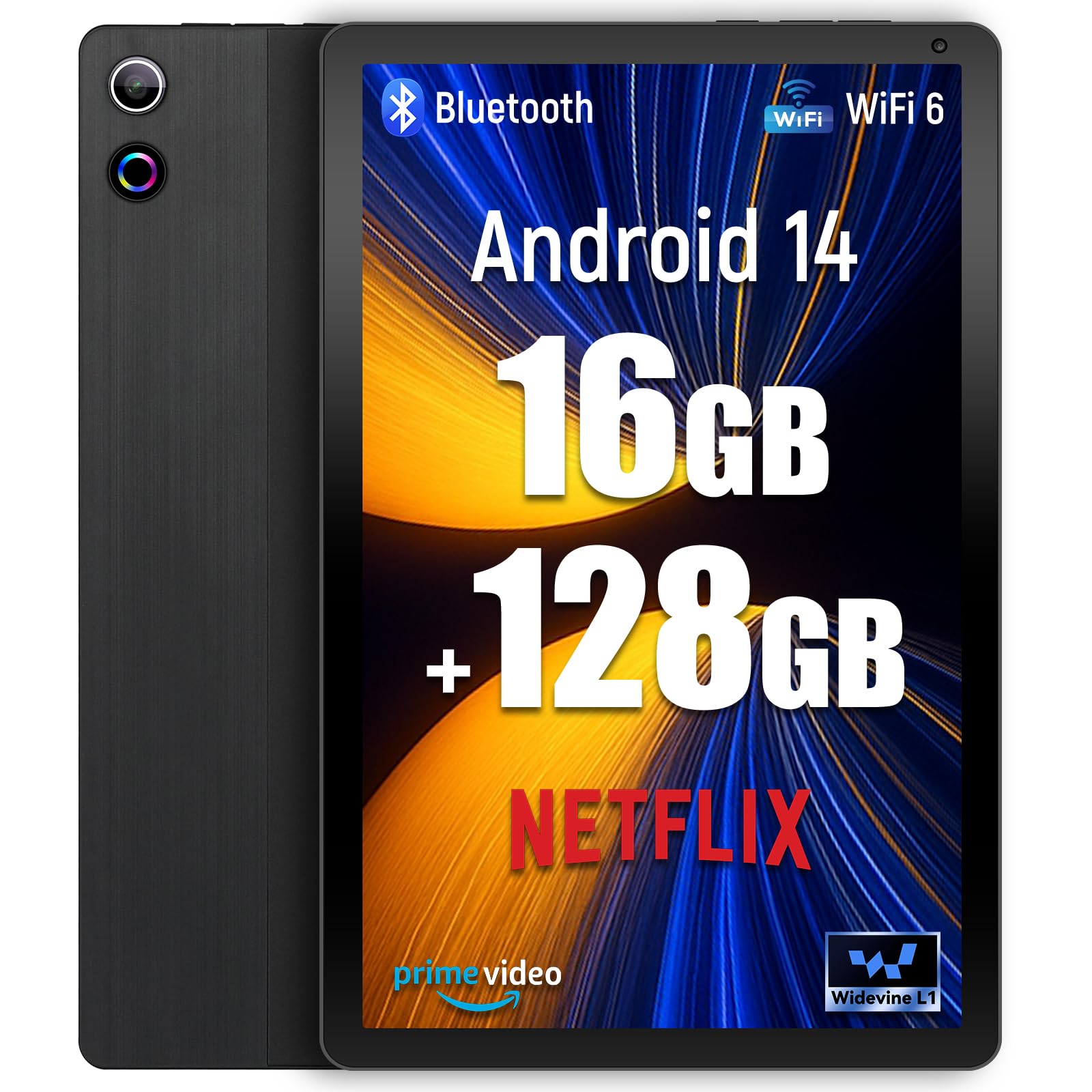 Tableta FEARWIKY, tableta Android 14 de 11 pulgadas con 16 GB de RAM, 128 GB de ROM, tarjeta TF de 1 TB Octa-Core expandible, Widevine L1, pantalla táctil HD de 1280 * 800, Face ID, Wi-Fi 6, carga rápida