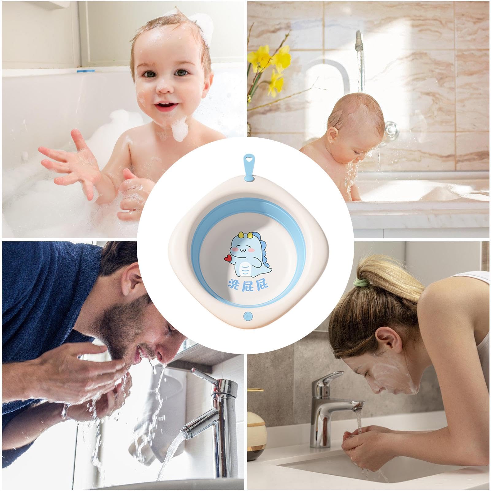 Lavabo Plegable Para Bebés, Culo, Dibujo Animado, Cara, Pie, | Cuotas