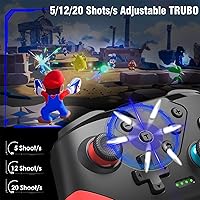 Vista 5 de Controlador de interruptor, controlador inalámbrico Switch Pro para SwitchSwitch LiteSwitch OLED, controlador de interruptor adicional con palas