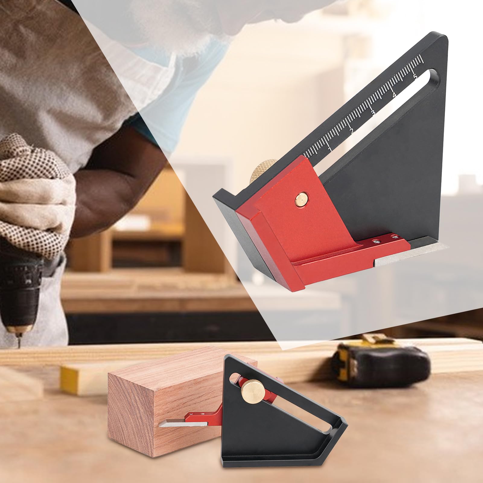 Jauge De Profondeur Pour Défonceuse,Accessoires pour Table de Défonceuse | Guide Métrique Anodisé de Précision 0-58 mm pour Marquage Central - Compatible Scie sur Table, Perceuse à Colonne