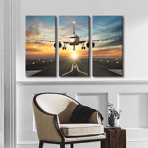 Miniatura 133 de Lienzo decorativo para pared, 3 piezas, póster de nariz de avión, arte de hélice gris, decoración del hogar, lienzo inspirador, decoración de pared