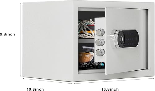 Miniatura 2 de Caja fuerte de lujo segura para el hogar con huella digital y bloqueo de teclado, estante extraíble, alta seguridad para oficina en casa, hotel, 1.0