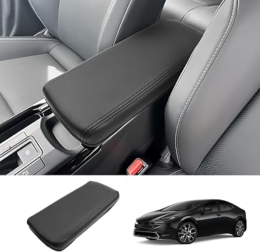 2023 2024 2025 2026 Prius Center Console Cover for Toyota Prius LE/XLE/Limited/Nightshade Edition, Waterproof&Comfy Leather Armrest Cover 2026 2025 Prius Accessories Leather