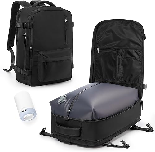 Vista 433 de VECAVE Mochila de viaje para laptop, mochila aprobada para vuelos,Mochila deportiva para universidad casual, E-peacockblue, Mochila para laptop