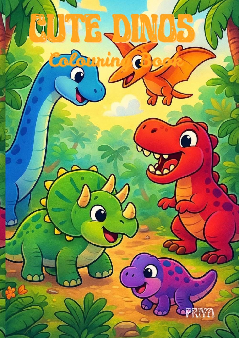 cute dinos colouring book
